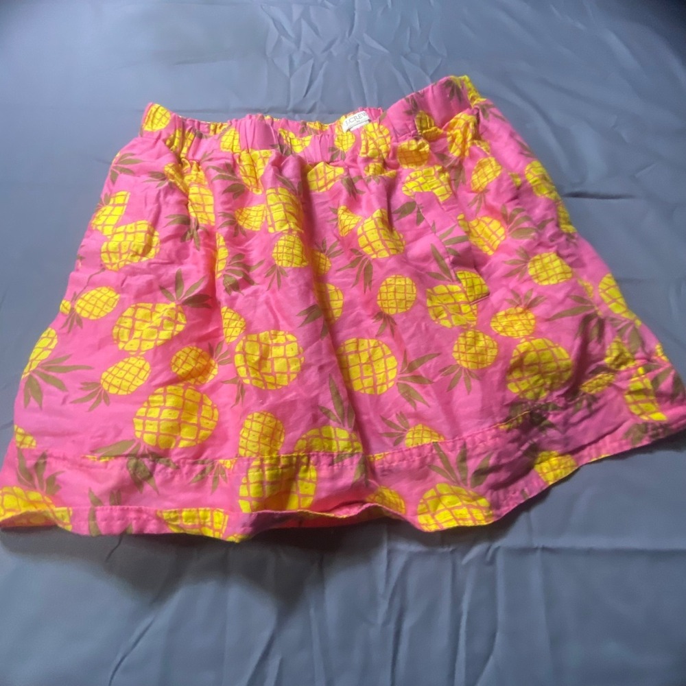 J.Crew Womens XS Pink Yellow Pineapple Print Pull On Shorts Tropical